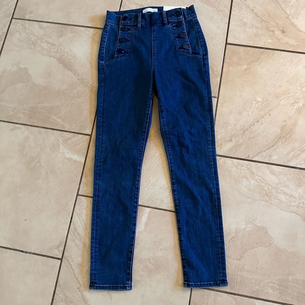 NWT Loft Front Button Skinny Jeans High Rise NWT